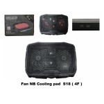 FAN NOTEBOOK COOLING PAD S18 WITH DISPLAY (F4) (Đỏ)